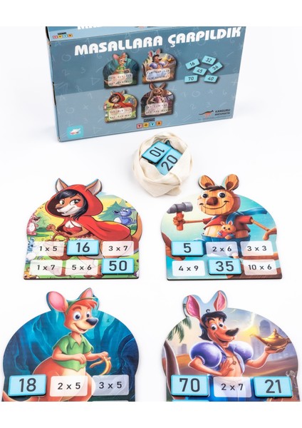 Kanguru Matematik Masallara Çarpıldık Oyunu - Çarpım Tablosu Öğrenme | 2-4 Oyuncu | Müfredata Uyumlu / 7-9 Yaş fiyatları
