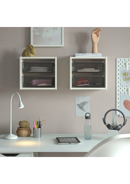 Trofast Duvar Rafı 34 x 21 x 30 cm Beyaz Gri Düzenleyici Çocuk Rafı modelleri