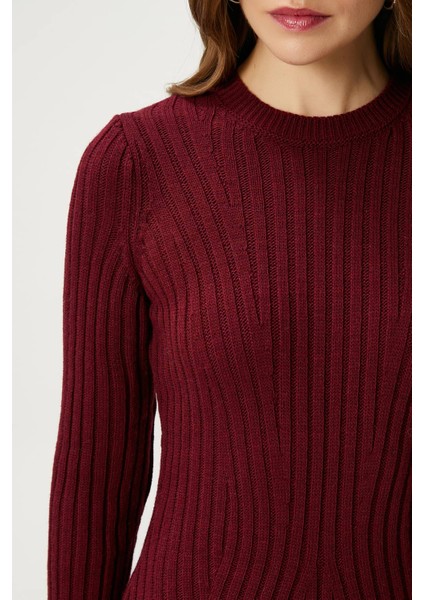 Kadın Laila Bordo Örgü Elbise fırsatları