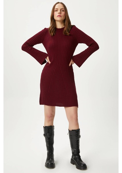 Kadın Laila Bordo Örgü Elbise indirimleri