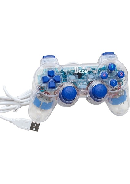 UCOM-704 Double Shock Şeffaf Joypad Oyun Kolu (5047)