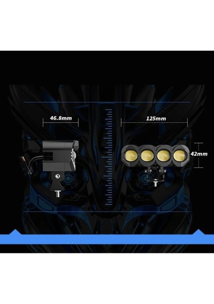 Motosiklet 4 LED Lazer Sis Farı Delici Beyaz Sarı Çift Renk Metal Baykuş LED Işık fırsatları