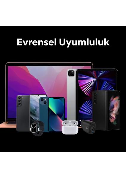 20W USB-C Mini Hızlı Şarj Aleti/Şarj Isısını Düşürür GaN Destekli Akım Korumalı Güç Adaptörü iPhone & Android & iPad Type-C Black - ACH02070