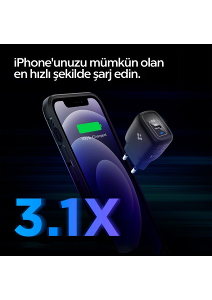 20W USB-C Mini Hızlı Şarj Aleti/Şarj Isısını Düşürür GaN Destekli Akım Korumalı Güç Adaptörü iPhone & Android & iPad Type-C Black - ACH02070 modelleri