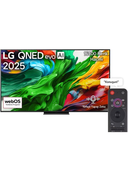 65QNED86A 65'' 165 Ekran Uydu Alıcılı 4K Ultra HD Smart webOS QNED TV