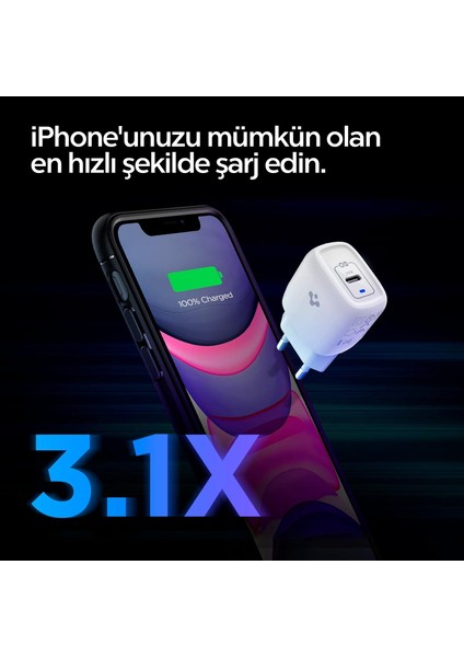 20W USB-C Mini Hızlı Şarj Aleti/Şarj Isısını Düşürür GaN Destekli Akım Korumalı Güç Adaptörü iPhone & Android & iPad Type-C White - ACH02071 fiyatları