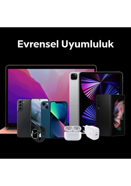 20W USB-C Mini Hızlı Şarj Aleti/Şarj Isısını Düşürür GaN Destekli Akım Korumalı Güç Adaptörü iPhone & Android & iPad Type-C White - ACH02071