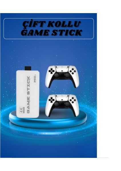 Game Stick 4K Retro Çift Kollu Atari Oyunlari +20000 Oyunlu Konsol Nostalji