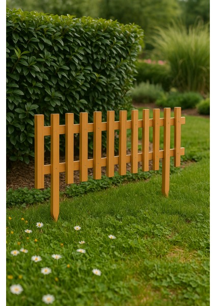 Dekoratif Ahşap Çit 120 cm 4 Adet Set (Ladin Çürümeye Karşı Enzim Boyalı) modelleri