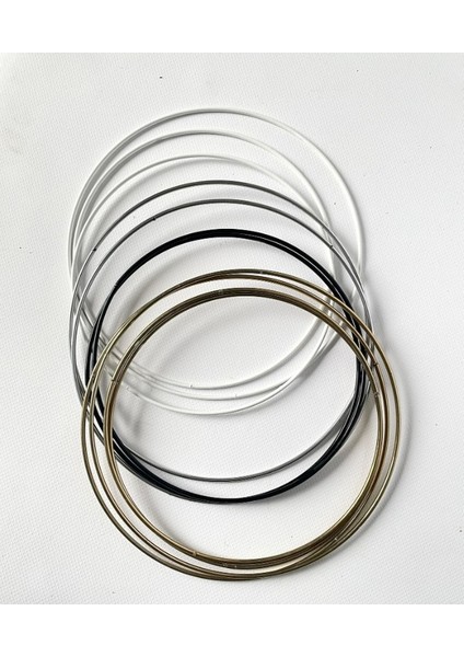 Makrome Halka Kasnak 2 adet 15 cm | Boyasız Metal | Düş Kapanı, Duvar Süsü, Çiçek Çelenk Yapımı modelleri
