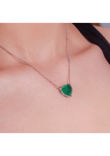 Zümrüt Yeşili Kalp Candy Kolye – 925 Ayar Gümüş fiyatları