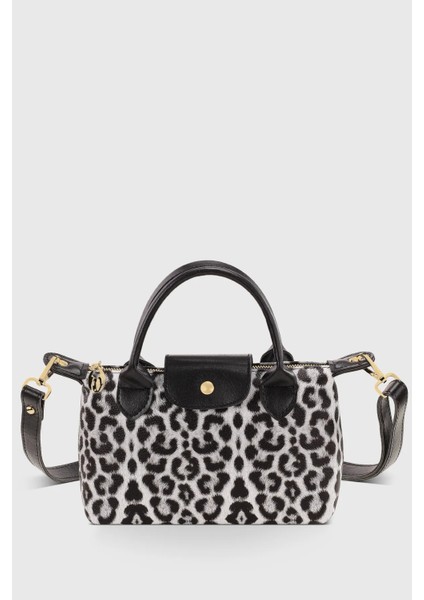 Leopar Siyah El Ve Omuz Çok Yönlü Pu Deri Çapraz Asklı Çanta 255