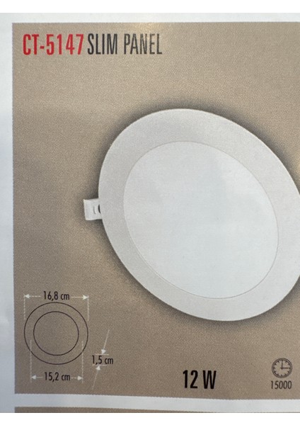CT-5147B 12W Slim Panel Beyaz Işık fiyatları