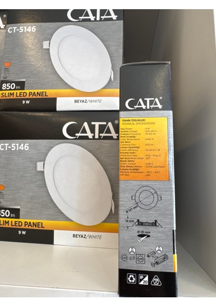 CT-5146B 9W Slim Panel Beyaz fiyatları