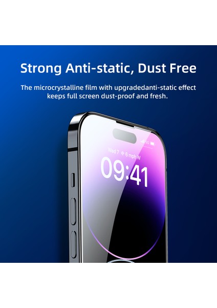 Iphone 14 Pro Anti-Static Temperli Full Cam Ekran Koruyucu 2 Adet