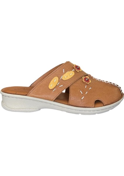 25Y NBL08 Taba Kadın Hakiki Deri Günlük Terlik fiyatları