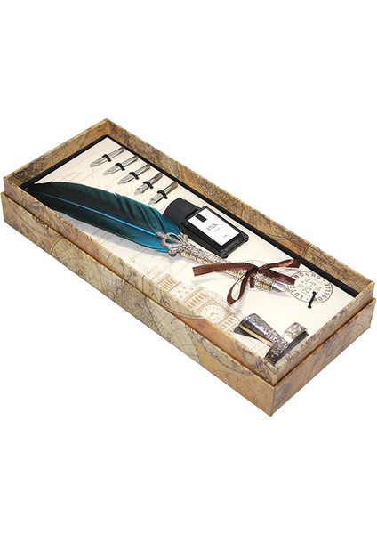 Featherpen Kuş Tüy Kalem Mürekkepli Divit Yazı Seti fırsatları