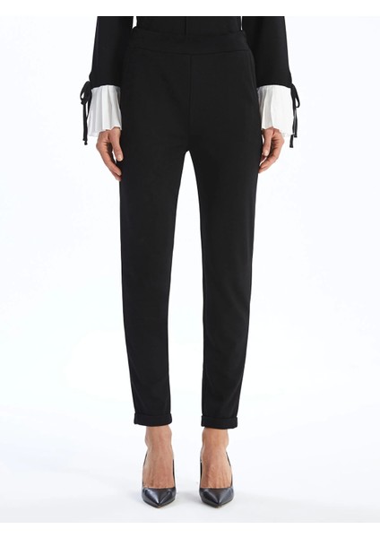 Lcwaıkıkı Basic Siyah Beli Lastikli Kadın Pantolon fiyatları