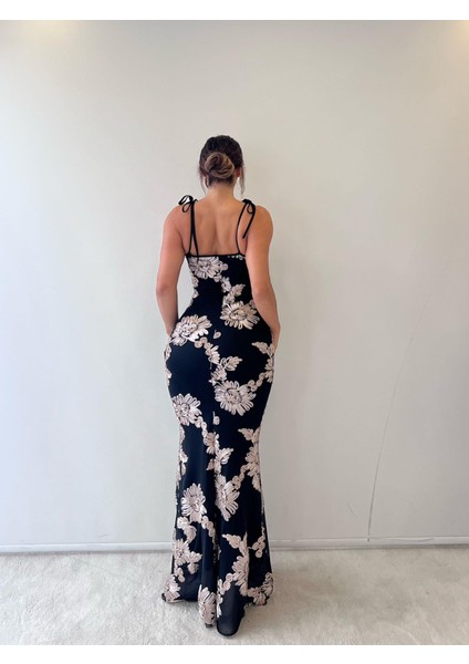 Siyah Bej Ayarlanabilir Askılı Çiçekli fiyatları