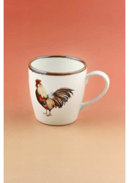 Retro Horoz Akıtma Porselen Kupa