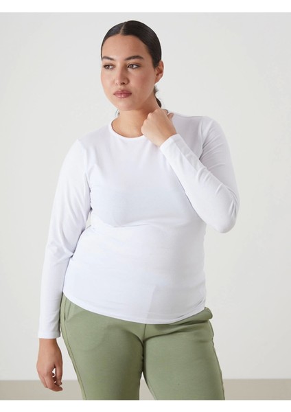 Lcwaıkıkı Basic Beyaz Bisiklet Yaka Kadın Body fiyatları