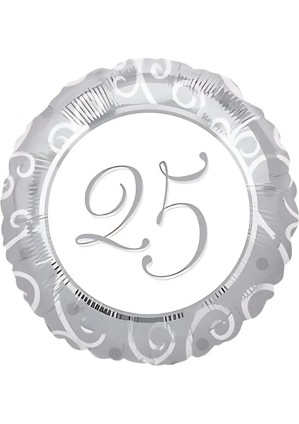 25 Yaş Folyo Balon 17 Inç 43 cm