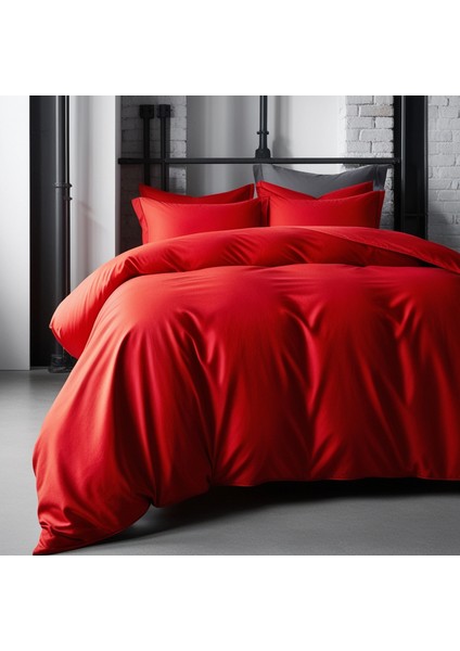 – %100 Pamuk Çift Kişilik Nevresim Takımı |kırmızı