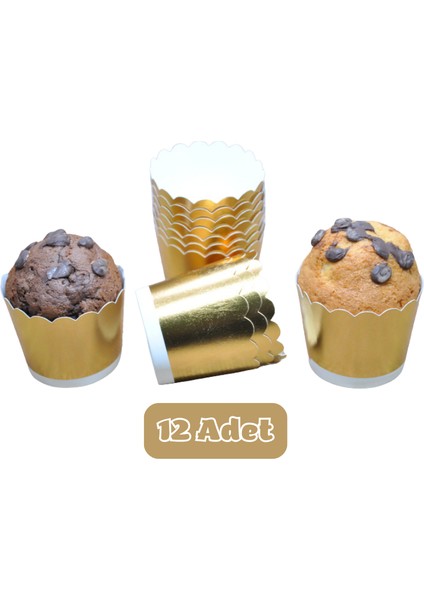 Altın Metalik Cupcake Muffin Kalıbı