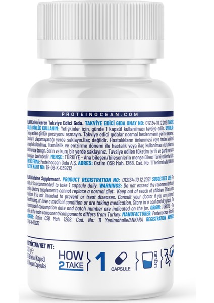 CAFFEİNE 200mg - 60 Kapsül modelleri