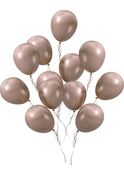 Mocha Kahve Metalik Balon 100 Adet 13 Inç 33 cm
