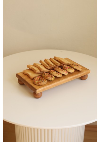 Risus Top Ayaklı 17X25 cm Ahşap Dikdörtgen Pasta Sunum Servis Tabağı fiyatları