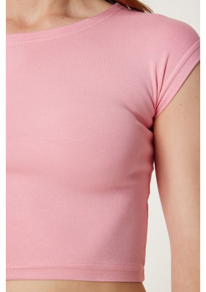 2’li Paket Basic Crop Örme Bluz LZV0017 Pembe Sarı fırsatları