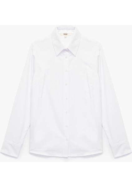 Düğmeli Uzun Kollu Regular Fit Poplin Gömlek