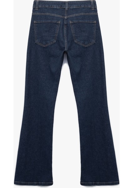 Pamuklu Yüksek Bel Dar Kalıp Ispanyol Paça Jean Pantolon - Flare Jeans fiyatları