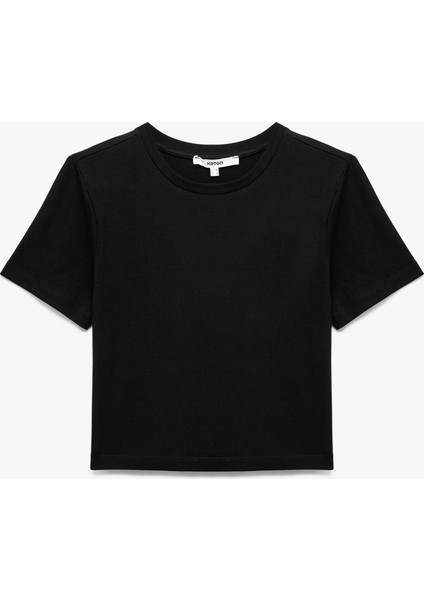 Pamuklu Slim Fit Kısa Kollu Bisiklet Yaka Tişört