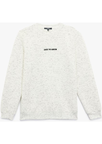 Uzun Kollu Nakışlı Bisiklet Yaka Sweatshirt modelleri