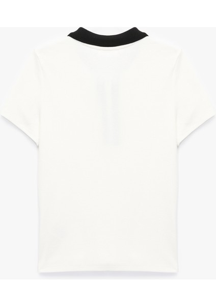 Düğmeli Çizgili Kısa Kollu Pamuklu Polo Yaka Tişört fiyatları