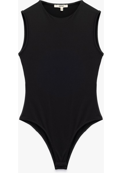 Slim Fit Kolsuz Bisiklet Yaka Bodysuit modelleri