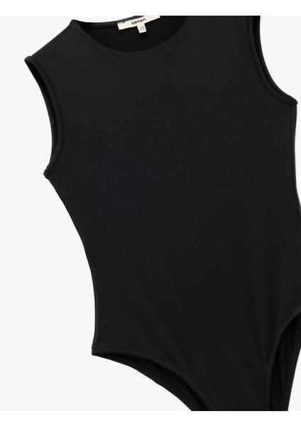 Slim Fit Kolsuz Bisiklet Yaka Bodysuit indirimleri