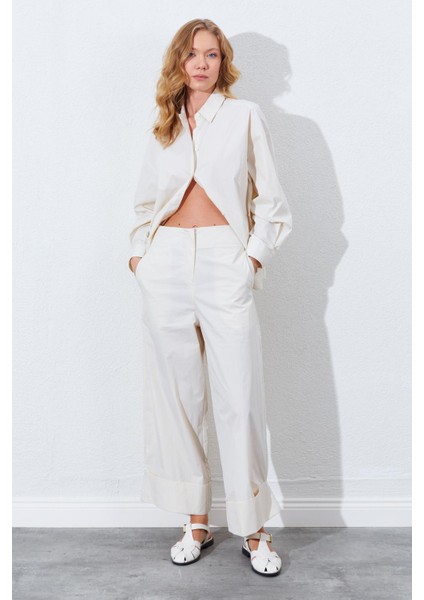 Kadın Taş Geniş Double Boru Paça Pantolon fiyatları