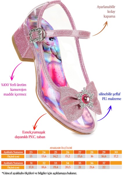 Asel Kız Çocuk Simli Topuklu Abiye Şeffaf Ayakkabı fiyatları