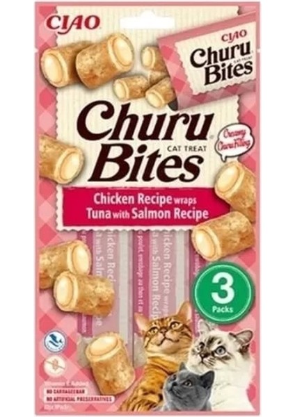 Churu Bites Tavuklu Tarifi Ton Balığı ve Somonlu Tarif 3*10 gr