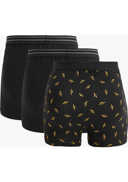 Pamuklu Şimşek Baskılı 3'lü Boxer Seti modelleri
