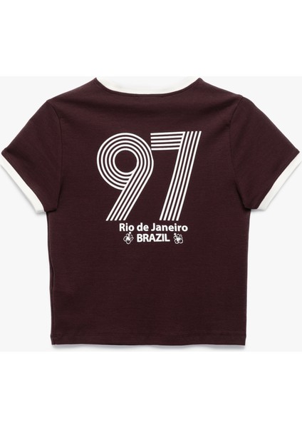 Slim Fit Çizgili Kısa Kollu Bisiklet Yaka Baskılı Tişört fiyatları