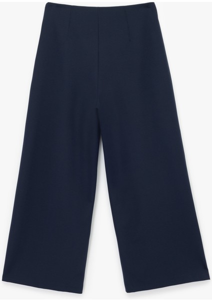 Normal Bel Bilek Boy Culotte Fit Geniş Paça Kumaş Pantolon fiyatları