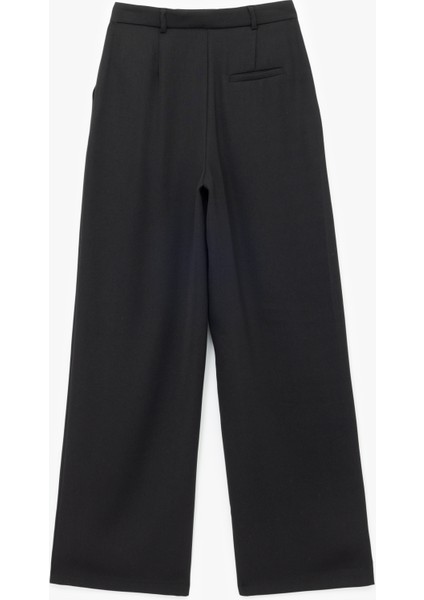 Pile Detaylı Cepli Yüksek Bel Palazzo Kumaş Pantolon fiyatları