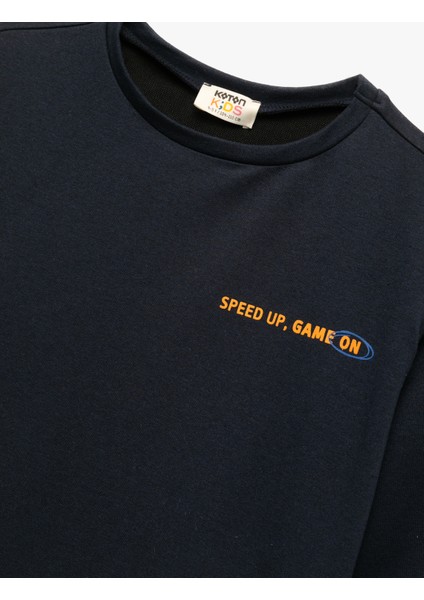 Uzun Kollu Bisiklet Yaka Baskılı Sweatshirt modelleri