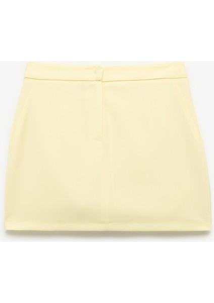 Astarlı Standart Bel A Kesim Mini Etek