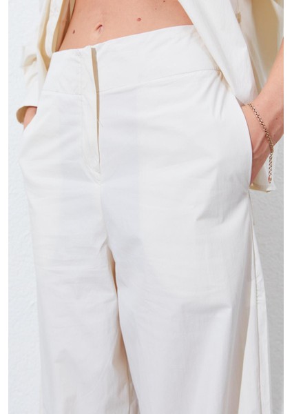 Kadın Taş Geniş Double Boru Paça Pantolon indirimleri