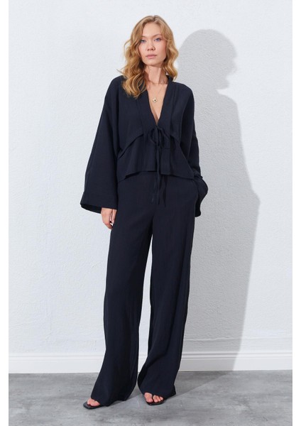 Kadın Siyah Palazzo Pantolon